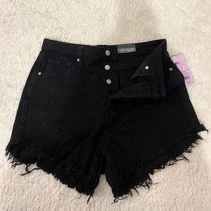 Target Wild Fable Highest Rise Black Denim Destroyed Short (Never Worn!)